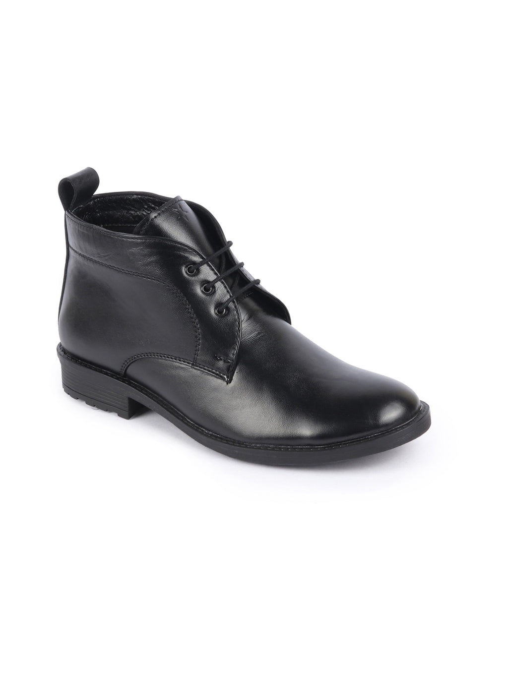 men black genuine leather broad feet mid top chukka lace up boots with tpr welted sole