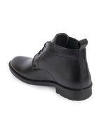 men black genuine leather broad feet mid top chukka lace up boots with tpr welted sole