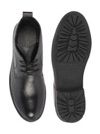 men black genuine leather broad feet mid top chukka lace up boots with tpr welted sole