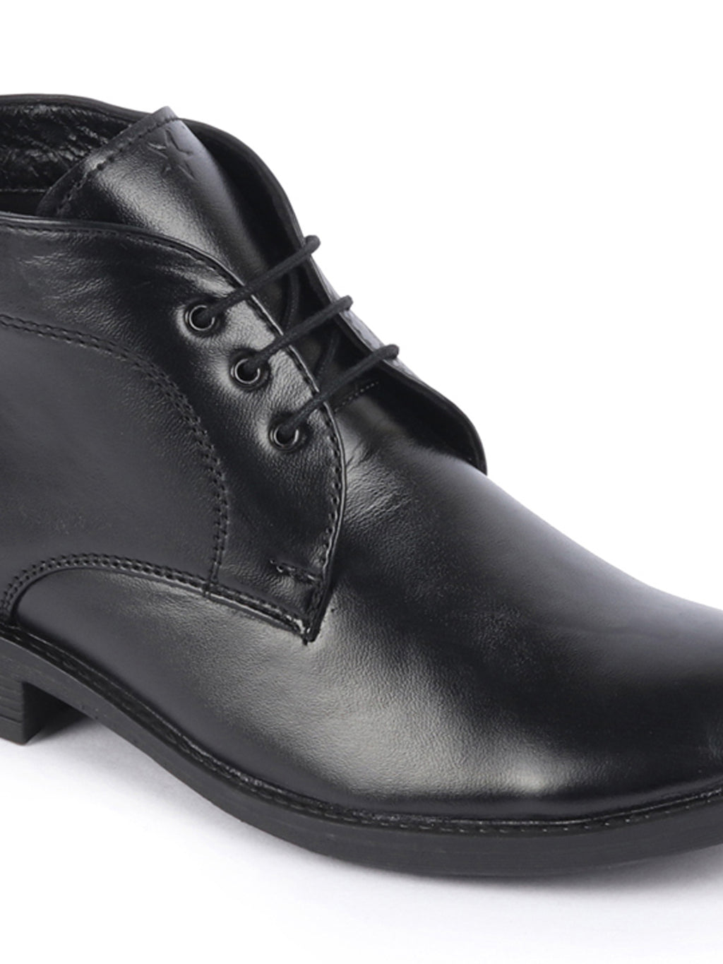 men black genuine leather broad feet mid top chukka lace up boots with tpr welted sole