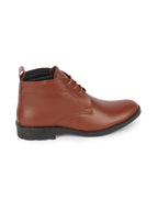 men tan genuine leather broad feet mid top chukka lace up boots with tpr welted sole