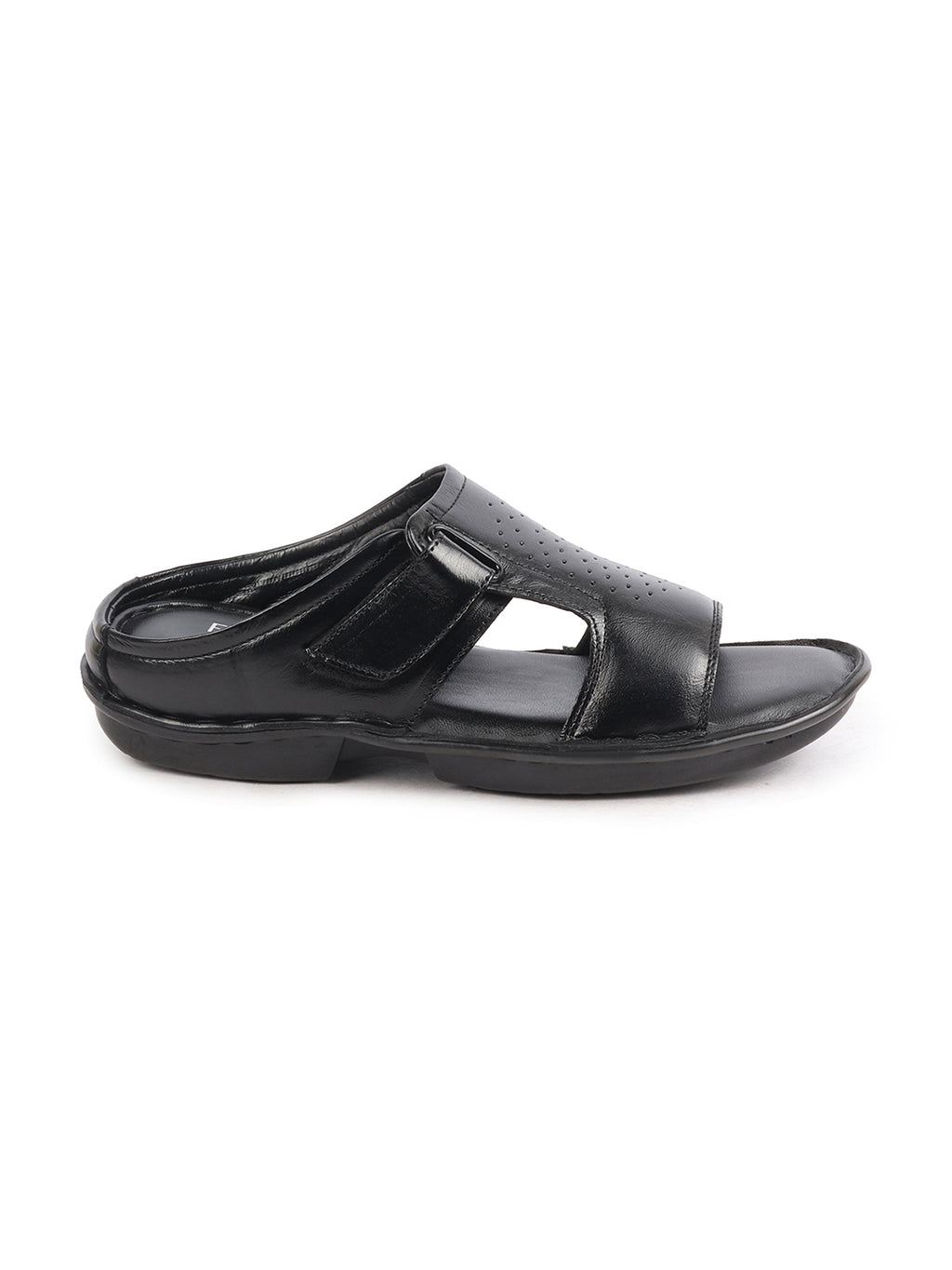 Men Black Formal Leather Slip-On Slippers