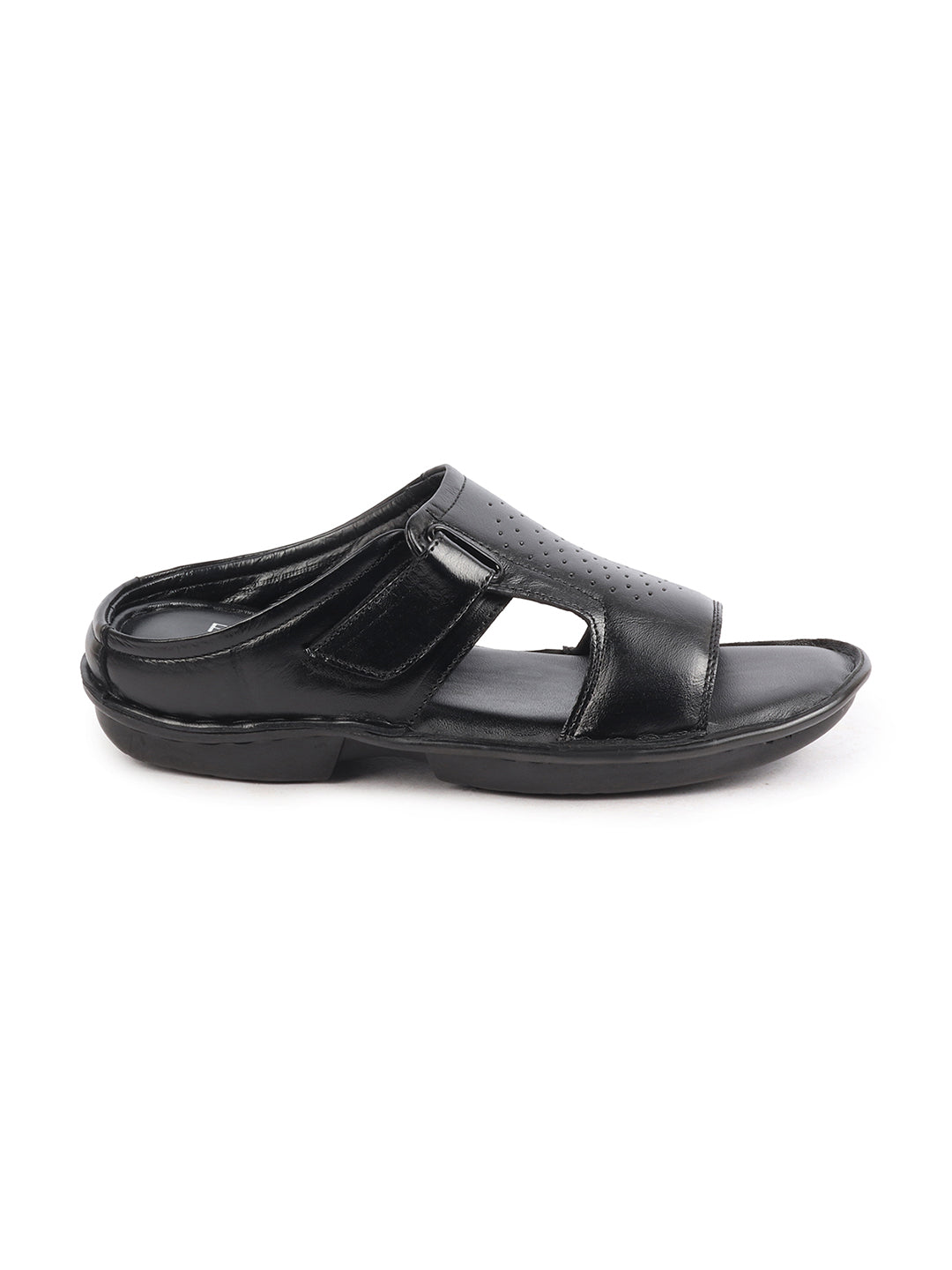 Men Black Formal Leather Slip-On Slippers