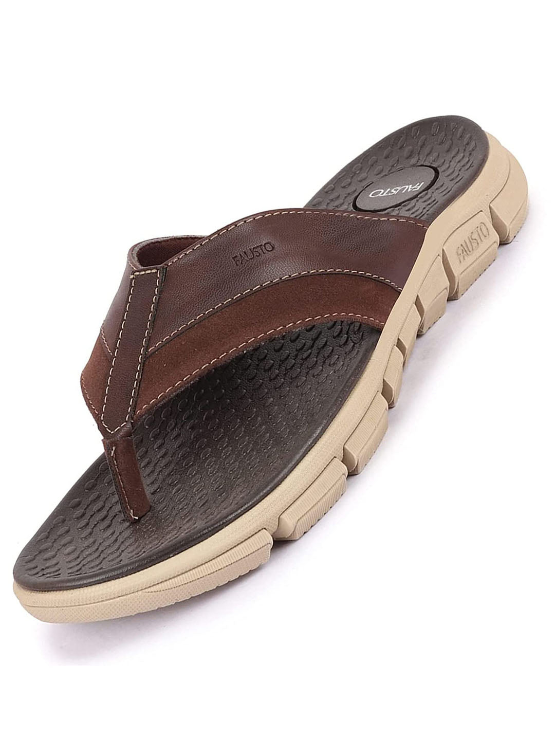 Shop Men Brown Casual Flexible Phylon Sole Slippers Online.
