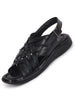 Men Black Buckle Criss Cross Strap Leather Sandals