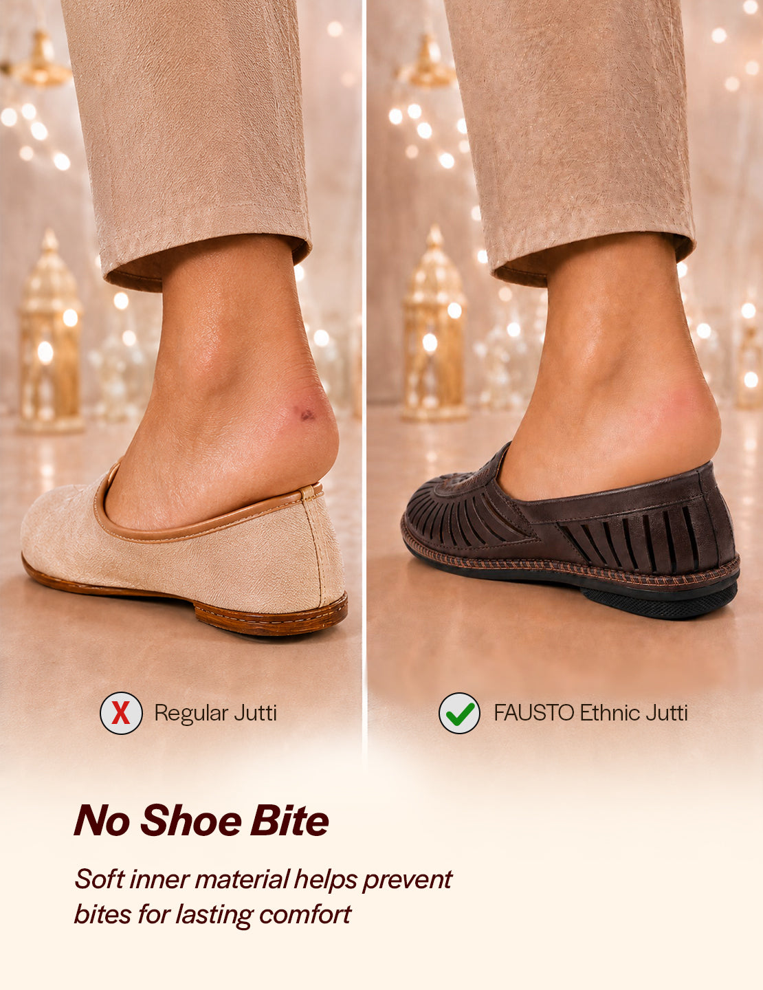 men brown laser cut stitched ethnic jutis & mojaris
