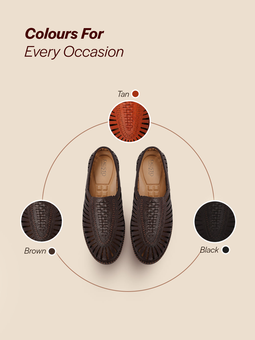 men brown laser cut stitched ethnic jutis & mojaris