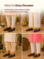 men brown laser cut stitched ethnic jutis & mojaris