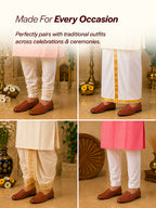 men tan laser cut stitched ethnic jutis & mojaris