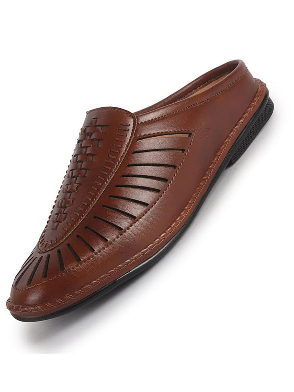 Men Camel Back Open Laser Cut Stitched Ethnic Mojaris
