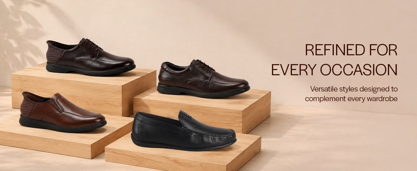 Men Black Genuine Leather Bow Design Round Toe Formal Loafer and Moccasin for Office, Events, Meetings|Flatform EVA Sole with Long Comfort, Slip Resistant
