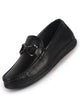 Men Black Genuine Leather Bow Design Round Toe Formal Loafer and Moccasin for Office, Events, Meetings|Flatform EVA Sole with Long Comfort, Slip Resistant