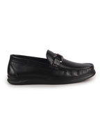 Men Black Genuine Leather Bow Design Round Toe Formal Loafer and Moccasin for Office, Events, Meetings|Flatform EVA Sole with Long Comfort, Slip Resistant