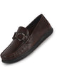 Men Brown Genuine Leather Bow Design Round Toe Formal Loafer and Moccasin for Office, Events, Meetings|Flatform EVA Sole with Long Comfort, Slip Resistant