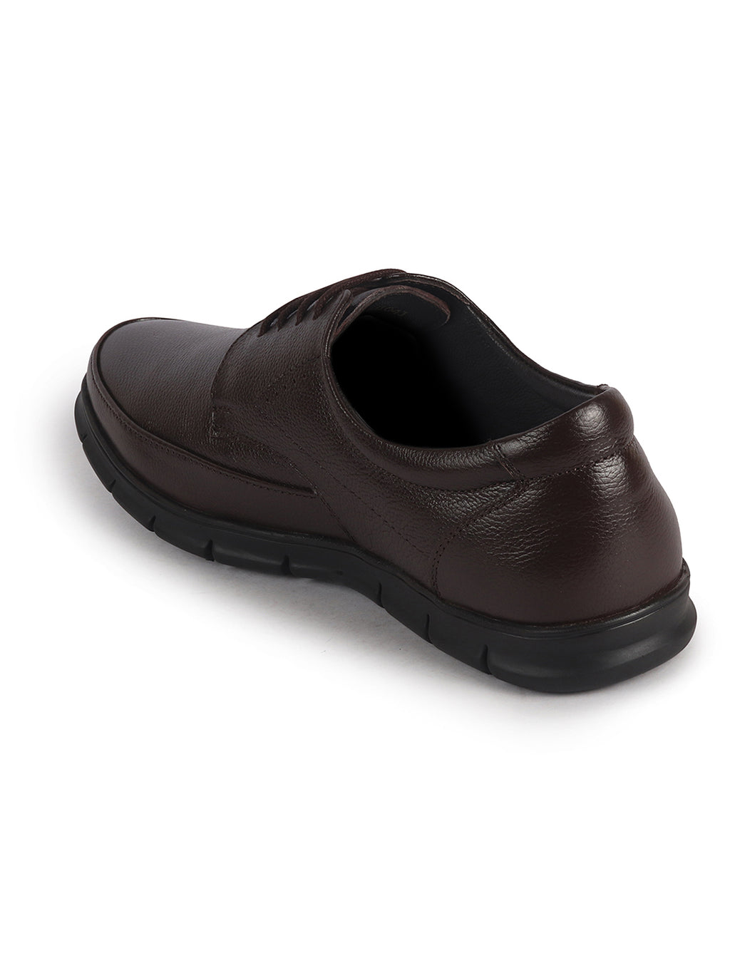 Men Brown Genuine Leather Formal Office Round Toe Lace Derby Shoes|Shock Absorption Memory Cushioned Insole|EVA Flexible Fit Sole, Durable Slip Resistant