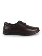 Men Brown Genuine Leather Formal Office Round Toe Lace Derby Shoes|Shock Absorption Memory Cushioned Insole|EVA Flexible Fit Sole, Durable Slip Resistant