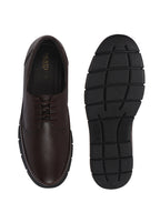 Men Brown Genuine Leather Formal Office Round Toe Lace Derby Shoes|Shock Absorption Memory Cushioned Insole|EVA Flexible Fit Sole, Durable Slip Resistant