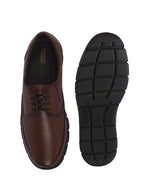 Men Tan Genuine Leather Formal Office Round Toe Lace Derby Shoes|Shock Absorption Memory Cushioned Insole|EVA Flexible Fit Sole, Durable Slip Resistant