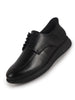 Men Black Genuine Leather Upper Round Toe Formal Office Lace Up Derby Shoe with Heel Collar Padded for Long Comfort|Anti Skid EVA Sole|Leather Memory Cushioned Insole