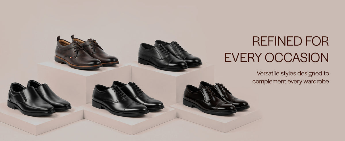 Men Black Genuine Leather Upper Stitched Round Toe Formal Pull On Loafer Shoe For Office, Meetings|Anti Skid Flexible EVA Sole|Leather Memory Cushioned Insole
