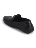 Men Black Genuine Leather Stitched Formal Driving Loafers for Office, Meetings, Party Event|Flatform EVA Sole with Long Comfort, Slip Resistant