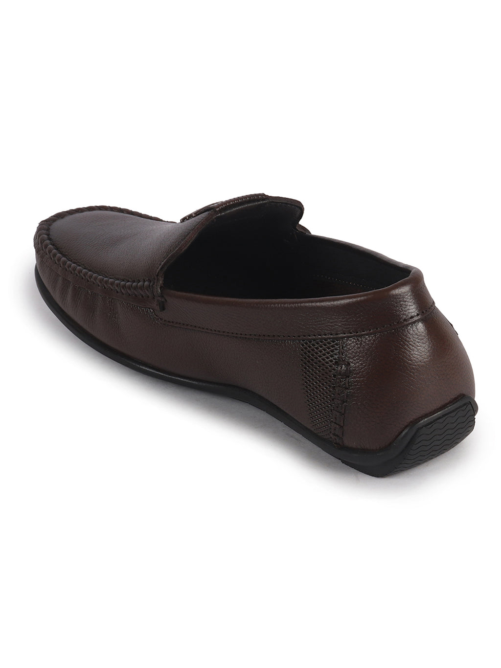 Men Brown Genuine Leather Stitched Formal Driving Loafers for Office, Meetings, Party Event|Flatform EVA Sole with Long Comfort, Slip Resistant