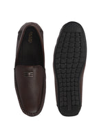Men Brown Genuine Leather Stitched Formal Driving Loafers for Office, Meetings, Party Event|Flatform EVA Sole with Long Comfort, Slip Resistant