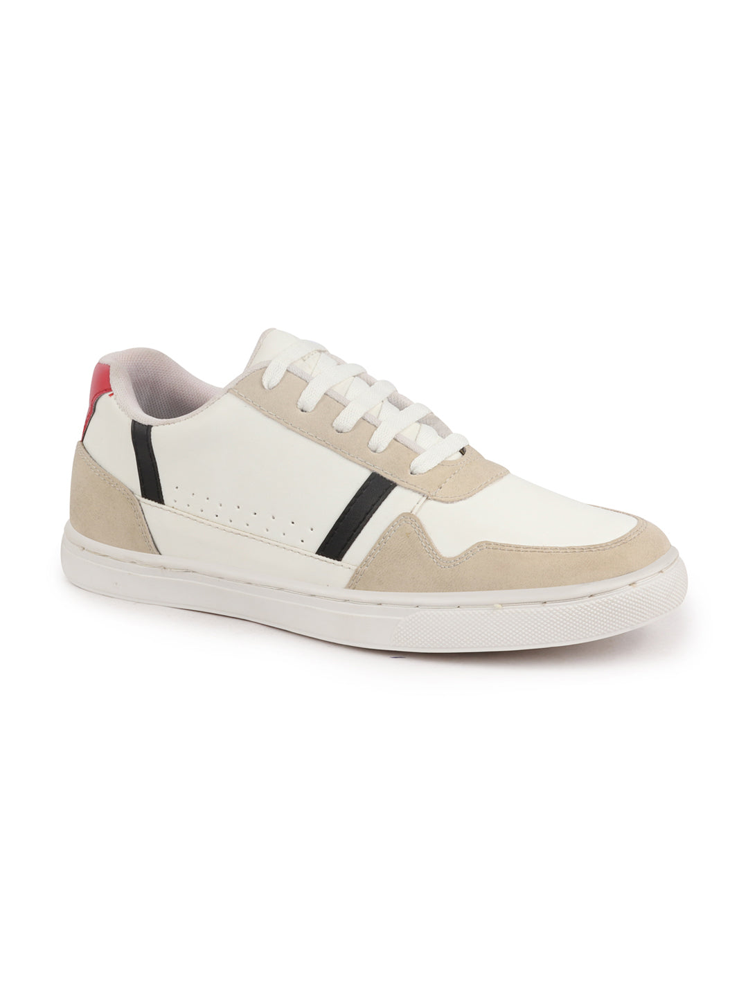 Shop Men White Stylish Colorblocked Low Top Lace Up Breathable Sneaker Shoes|Comfort|Low Ankle|Casual Outfit Shoe Online.
