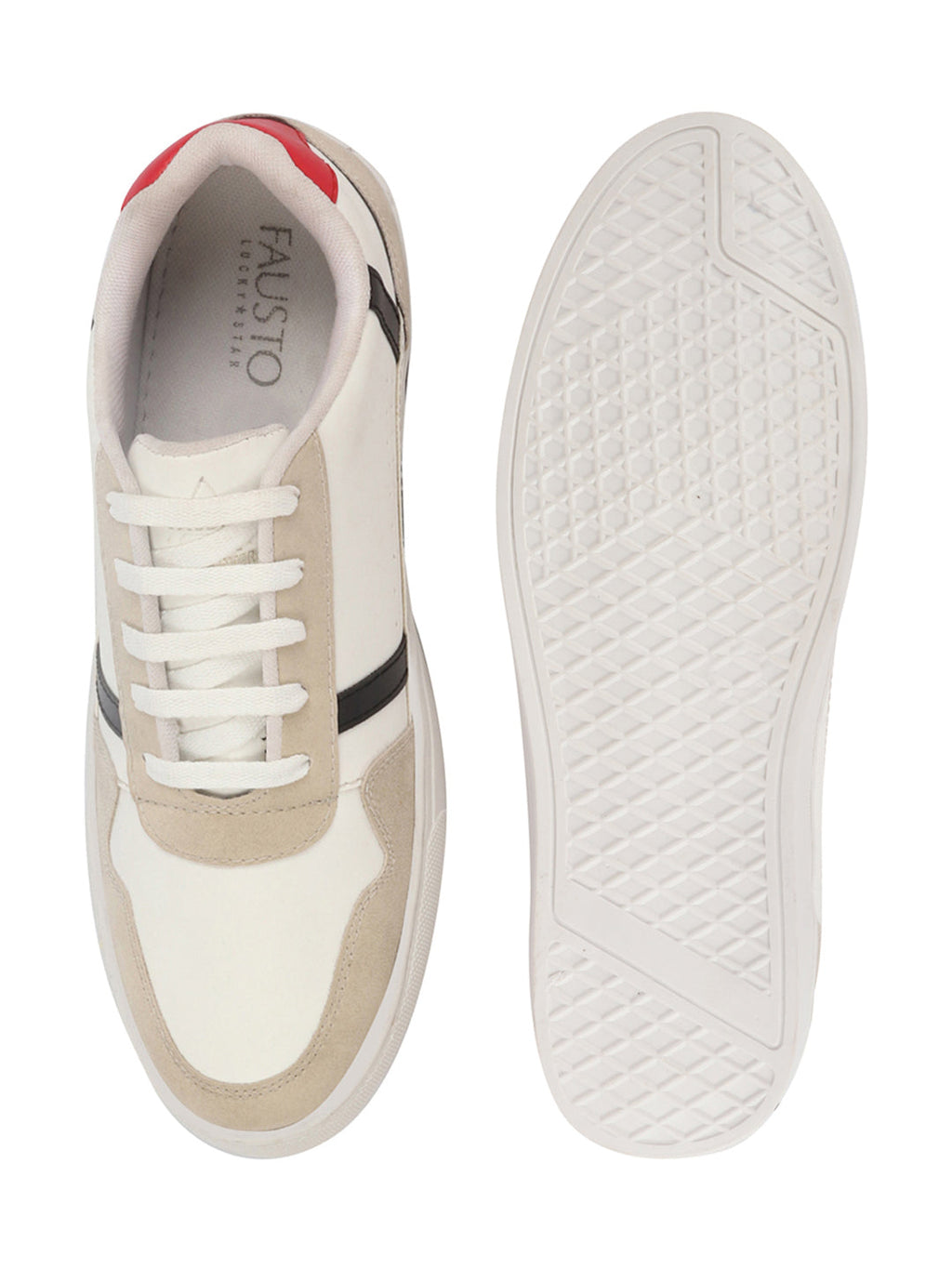 Shop Men White Stylish Colorblocked Low Top Lace Up Breathable Sneaker Shoes|Comfort|Low Ankle|Casual Outfit Shoe Online.