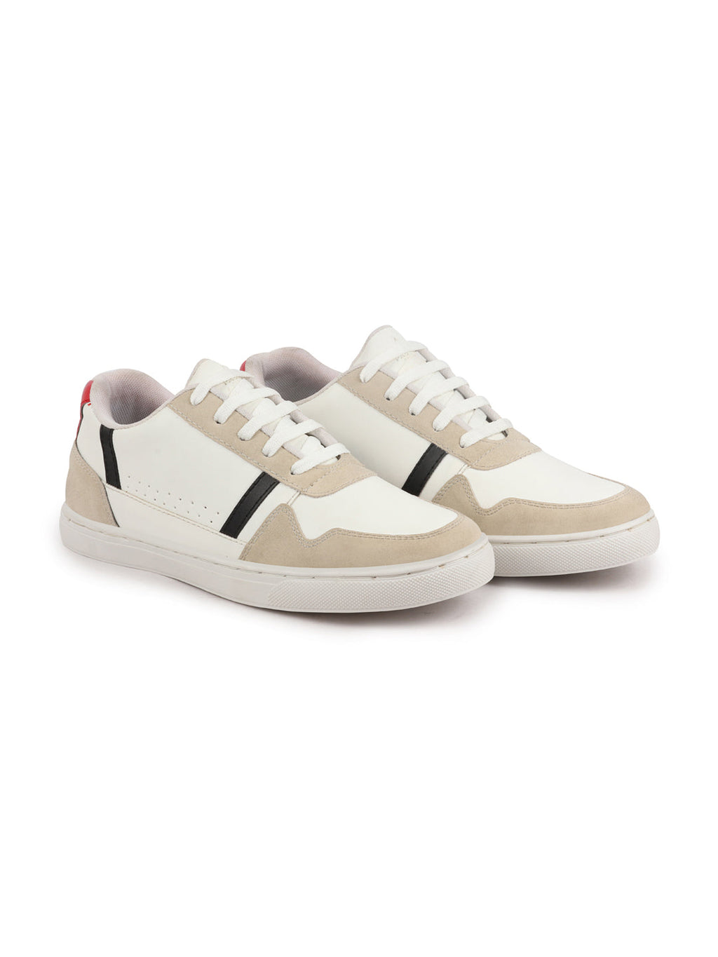 Shop Men White Stylish Colorblocked Low Top Lace Up Breathable Sneaker Shoes|Comfort|Low Ankle|Casual Outfit Shoe Online.