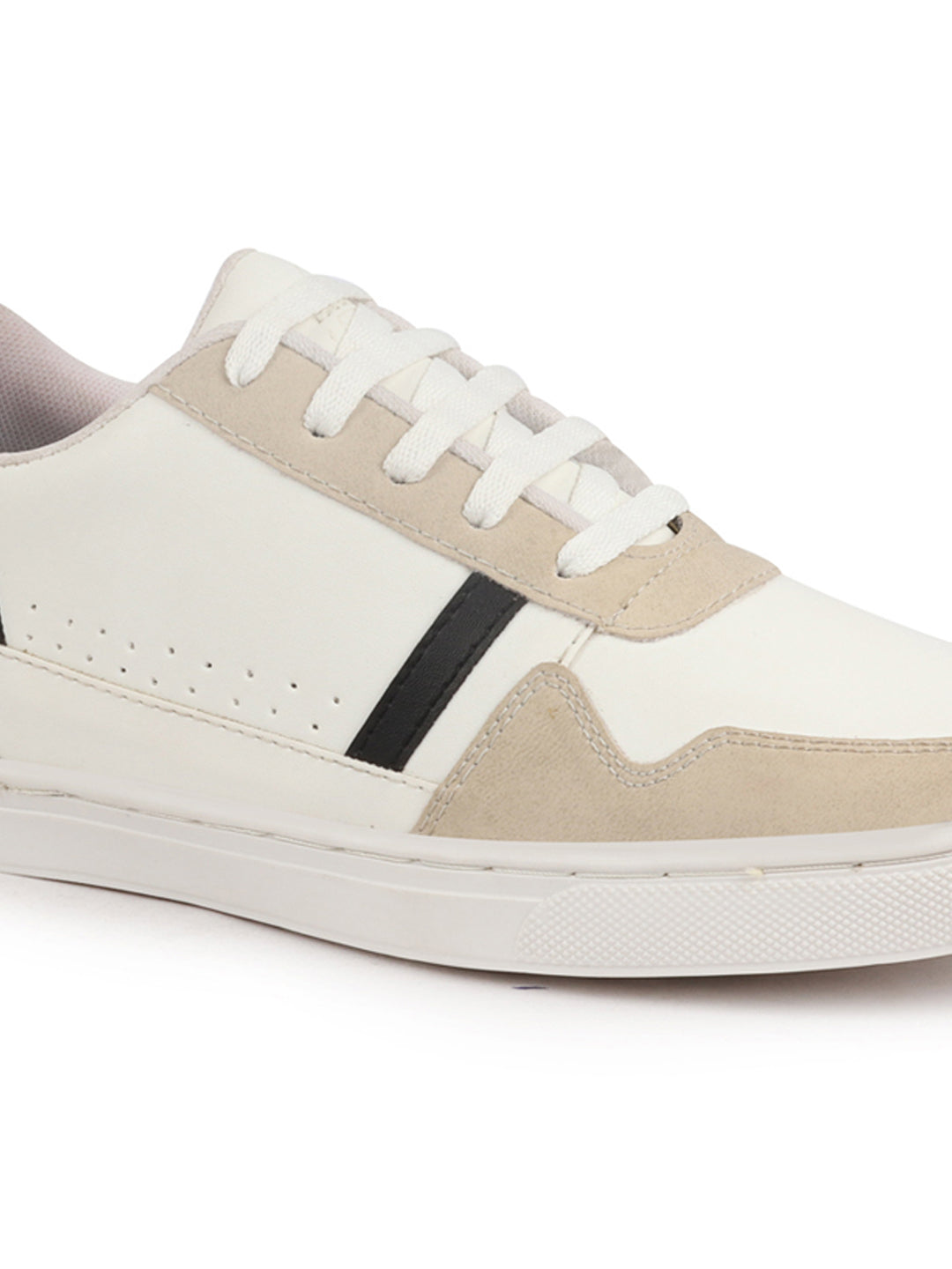 Shop Men White Stylish Colorblocked Low Top Lace Up Breathable Sneaker Shoes|Comfort|Low Ankle|Casual Outfit Shoe Online.