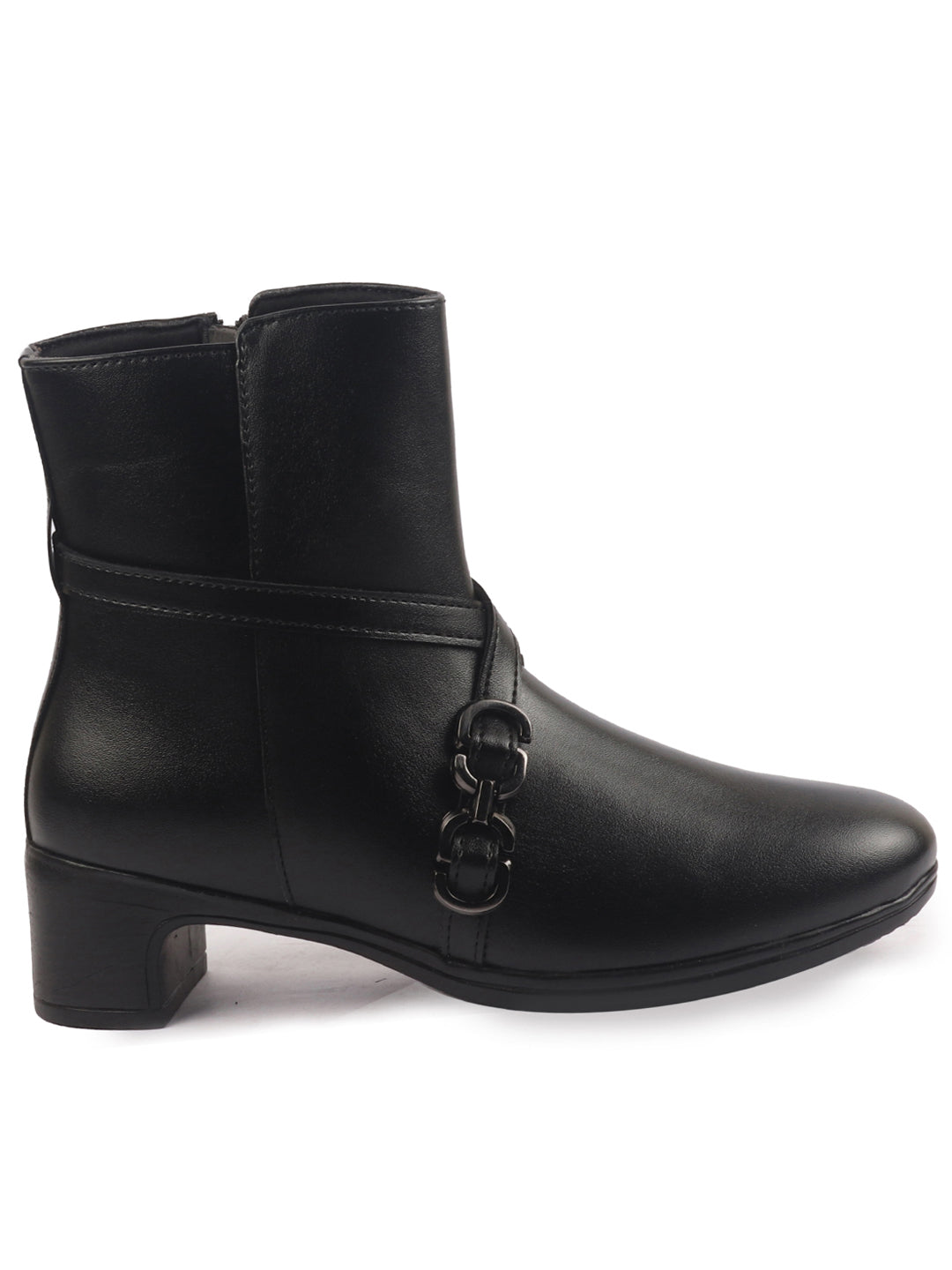 Buy Women's Black High Ankle Elegant Slip On Winter Boot Online