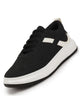 Men Black Lace Up White Stripped Trendy All Day Comfortable Lightweight Sneakers Casual Shoes