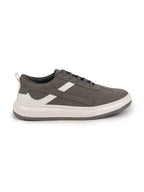 Shop Men Grey Lace Up White Stripped Trendy All Day Comfortable Lightweight Sneakers Casual Shoes Online.