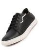 Men Black Classic Lace Up Elevated Look Sneaker Shoes with Contrast Sole|Low Ankle|Casual Shoe