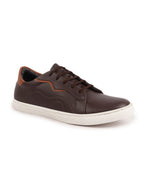 Shop Men Brown Classic Lace Up Elevated Look Sneaker Shoes with Contrast Sole|Low Ankle|Casual Shoe Online.