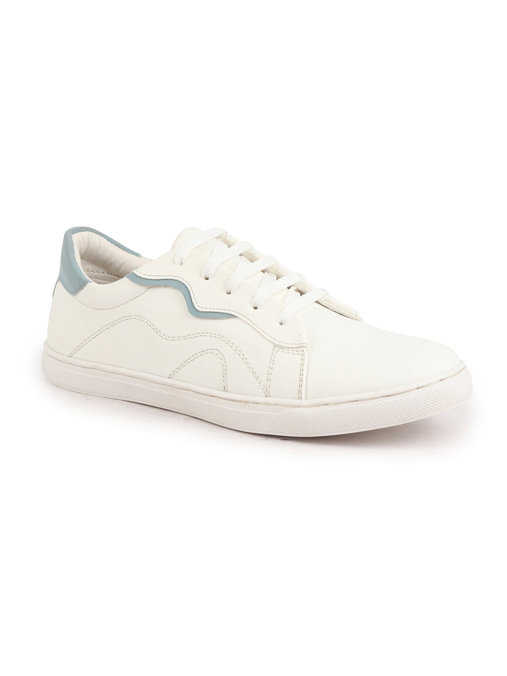 Shop Men White Classic Lace Up Elevated Look Sneaker Shoes with Contrast Sole|Low Ankle|Casual Shoe Online.