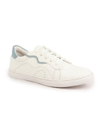 Shop Men White Classic Lace Up Elevated Look Sneaker Shoes with Contrast Sole|Low Ankle|Casual Shoe Online.