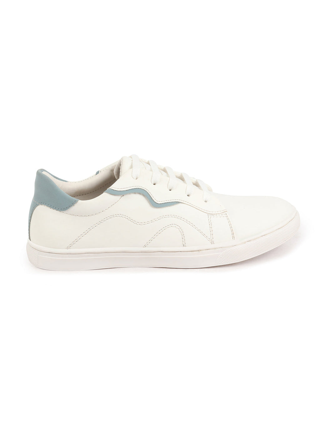 Shop Men White Classic Lace Up Elevated Look Sneaker Shoes with Contrast Sole|Low Ankle|Casual Shoe Online.