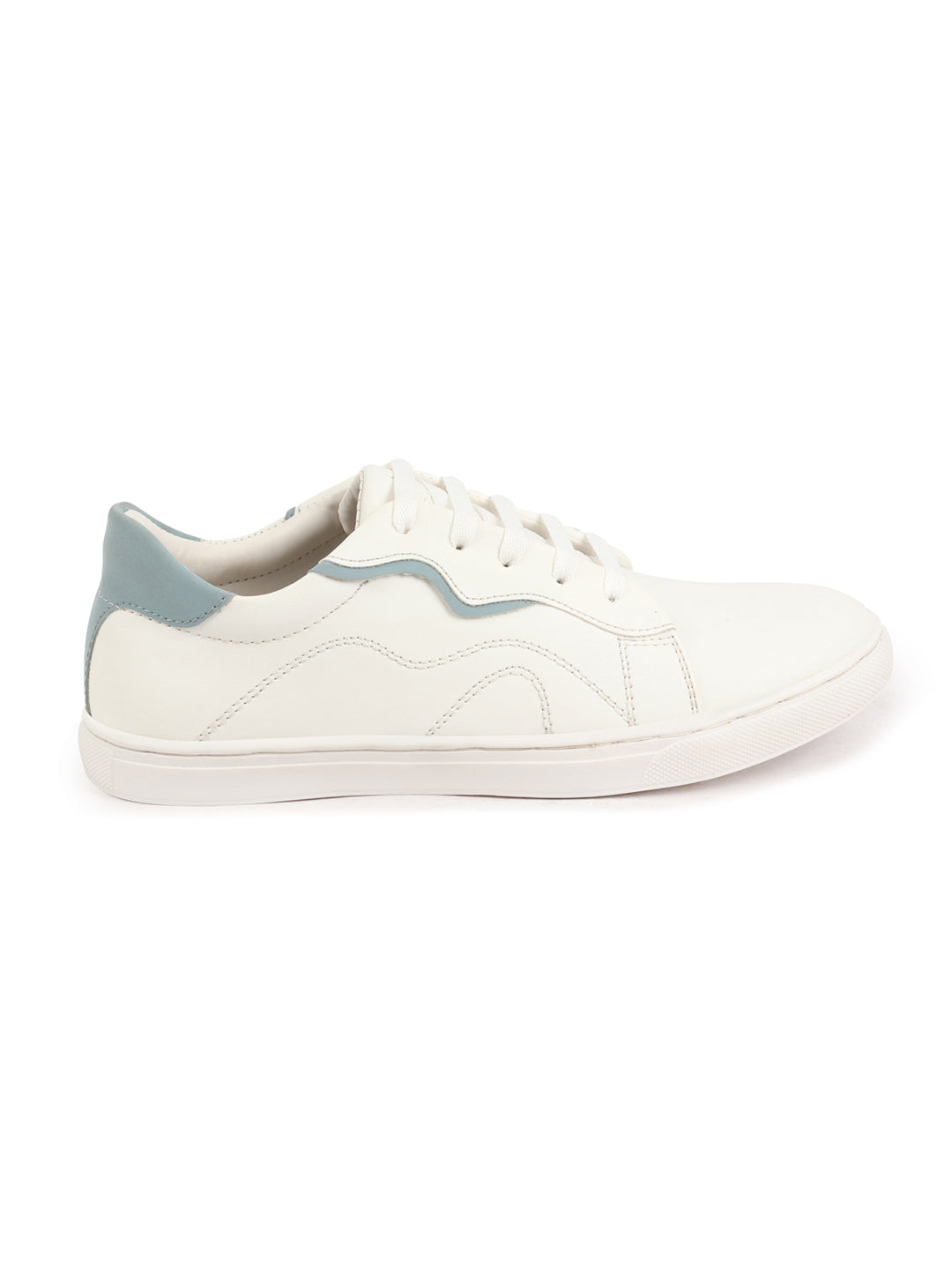 Shop Men White Classic Lace Up Elevated Look Sneaker Shoes with Contrast Sole|Low Ankle|Casual Shoe Online.