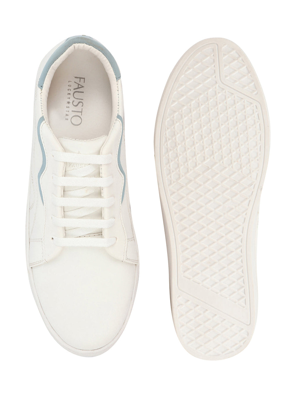 Shop Men White Classic Lace Up Elevated Look Sneaker Shoes with Contrast Sole|Low Ankle|Casual Shoe Online.