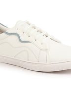 Shop Men White Classic Lace Up Elevated Look Sneaker Shoes with Contrast Sole|Low Ankle|Casual Shoe Online.