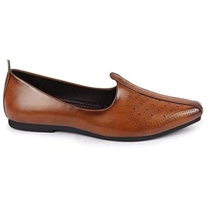 Men Brown Laser Cut Design Ethnic Slip On Wedding Juttis and Mojaris