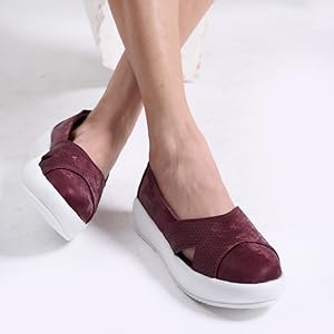 Women White Height Enhancer Lightweight Classic Breathable Slip On Sneaker Shoe|Memory Cushion Insole|Comfortable Anti Skid Sole