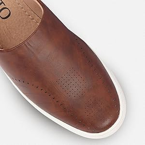 Men Grey Back Open Stylish Design Slip On Shoes