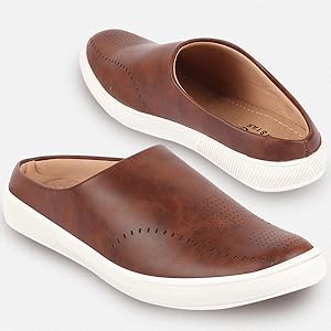 Men Grey Back Open Stylish Design Slip On Shoes