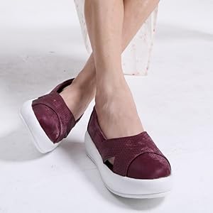 Women White Height Enhancer Lightweight Classic Breathable Slip On Sneaker Shoe|Memory Cushion Insole|Comfortable Anti Skid Sole