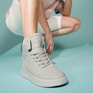 FAUSTO Men Black High Top Chunky Classic Lace Up Sneakers|High Ankle Sneakers With Memory Cushion|Lightweight All Day Sneakers