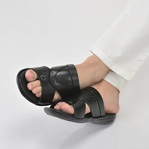 FAUSTO Men White Open Toe Broad Feet Slipper With Memory Cushion|Comfortable Gents Slipper|Sandals For Kurta