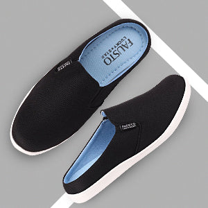 Men Olive Green Casual Canvas Slip-On Shoes